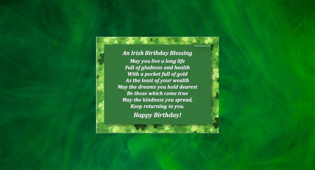 Free Irish Birthday Wishes