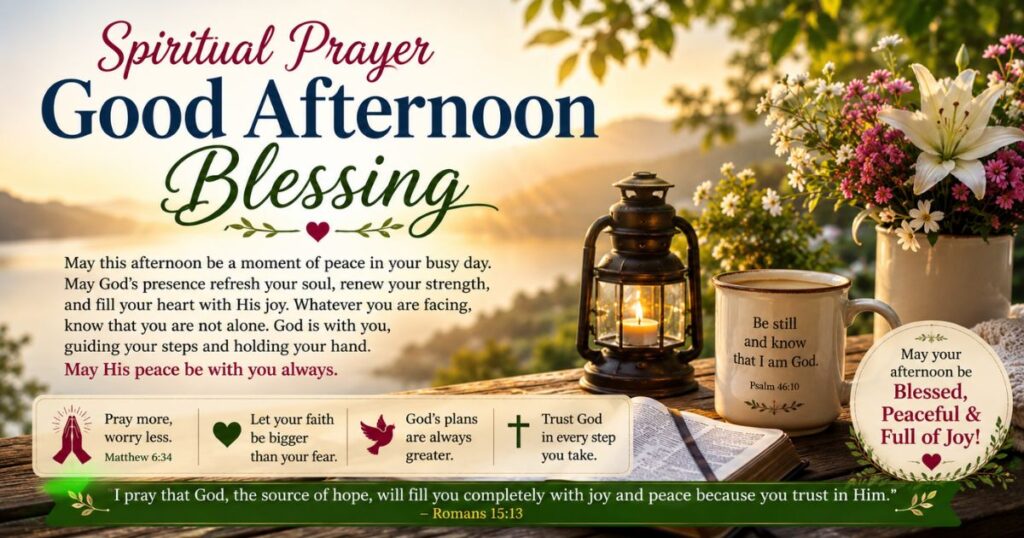 Spiritual Prayer Good Afternoon Blessing